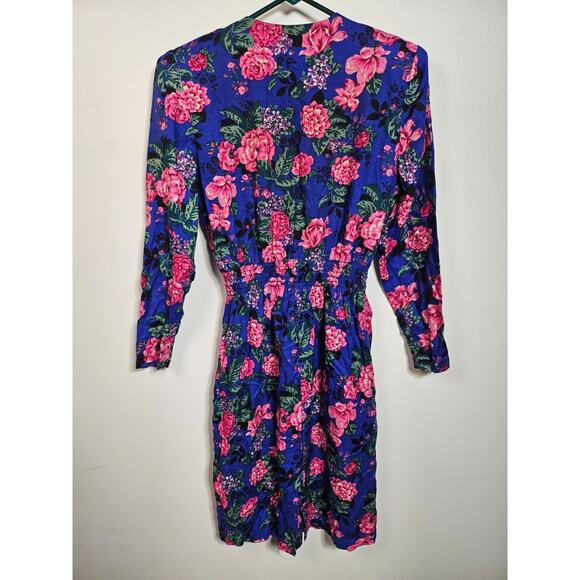Vintage Jordan Michaels Floral Size 4P Padded Long Dress Women's Flower Garden - Picture 6 of 15
